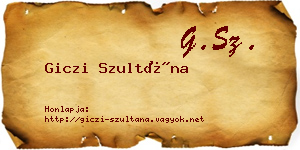 Giczi Szultána névjegykártya